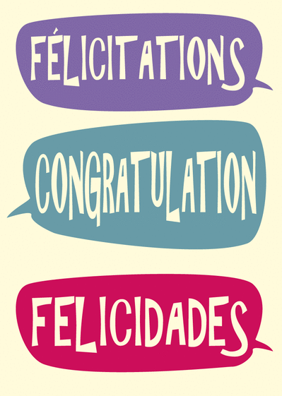 Carte Félicitations Congratulation Felicidades : Envoyer 